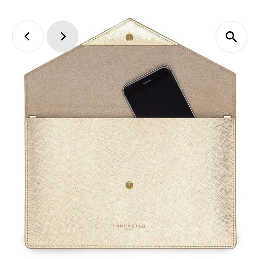 NWOT Crossbody Clutch by Lancaster Paris, Gold